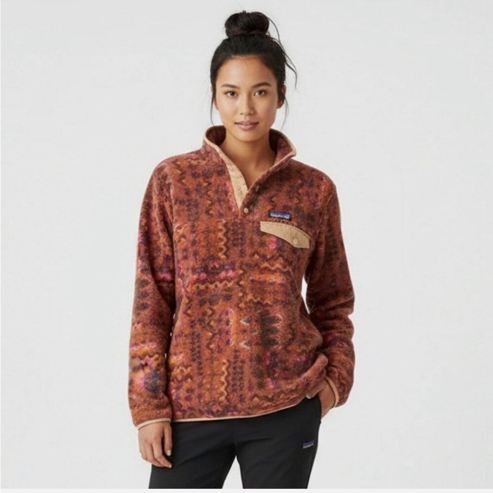 Patagonia Rust Multi Printed Synchilla Pullover